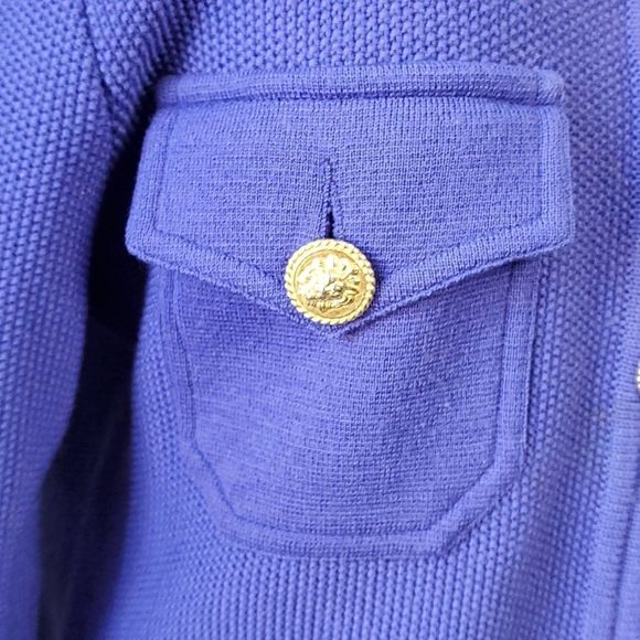 WORLDLY things by Styltricot, Royal blue 100% wool made in Italy sweater. Sz 10 - Picture 3 of 11